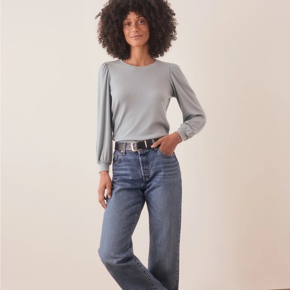 Marine Layer Lexi Rib Puff Sleeve Top in “Slate” Size XS - Picture 12 of 12